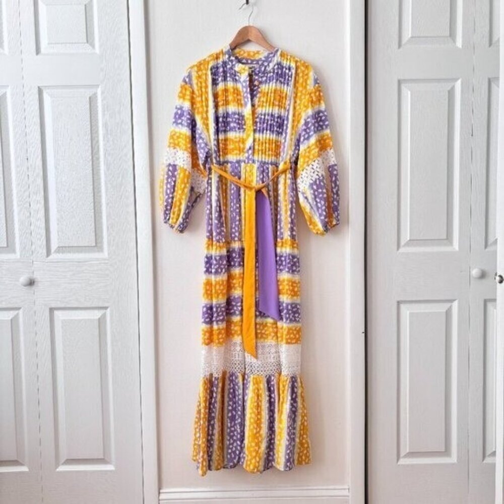 Diane Von Furstenberg Tessa Guipure Lace-Trimmed Printed Jacquard Maxi Dress - Picture 6 of 11